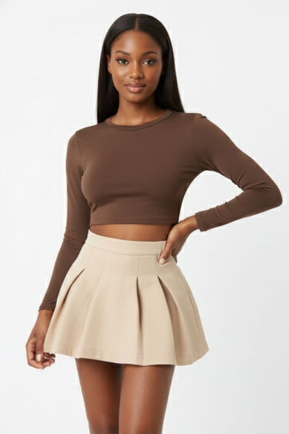 Essential High-Waist Pleated Mini Skirt