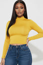 Mock Neck Solid Long Sleeve Top
