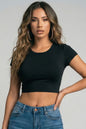 Short Sleeve Roundneck Crop Top
