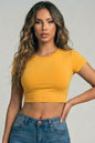 Short Sleeve Roundneck Crop Top