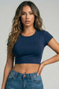 Short Sleeve Roundneck Crop Top