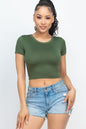 Short Sleeve Roundneck Crop Top - Wholesale Capella Apparel