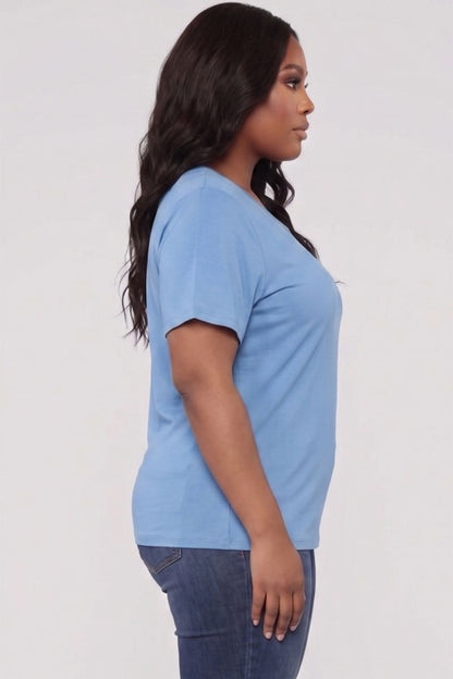 Plus Size Basic Short Sleeve T-shirt