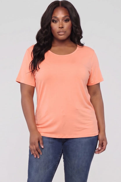 Plus Size Basic Short Sleeve T-shirt