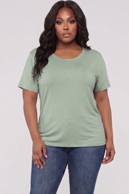 Plus Size Basic Short Sleeve T-shirt