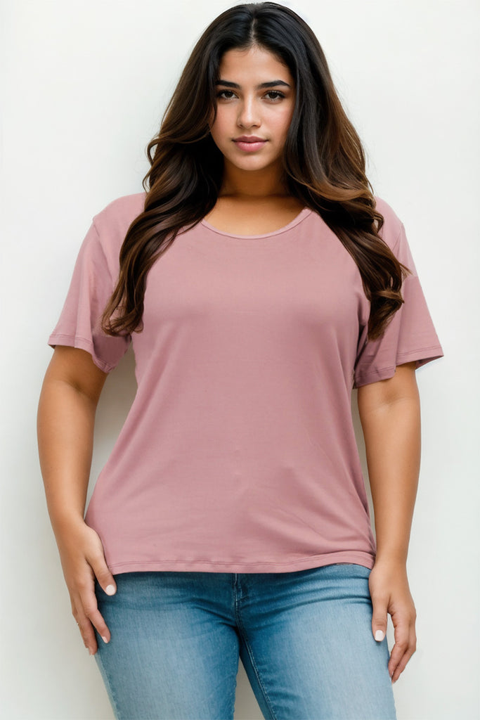 Plus Size Basic Short Sleeve T-shirt - Capella Apparel