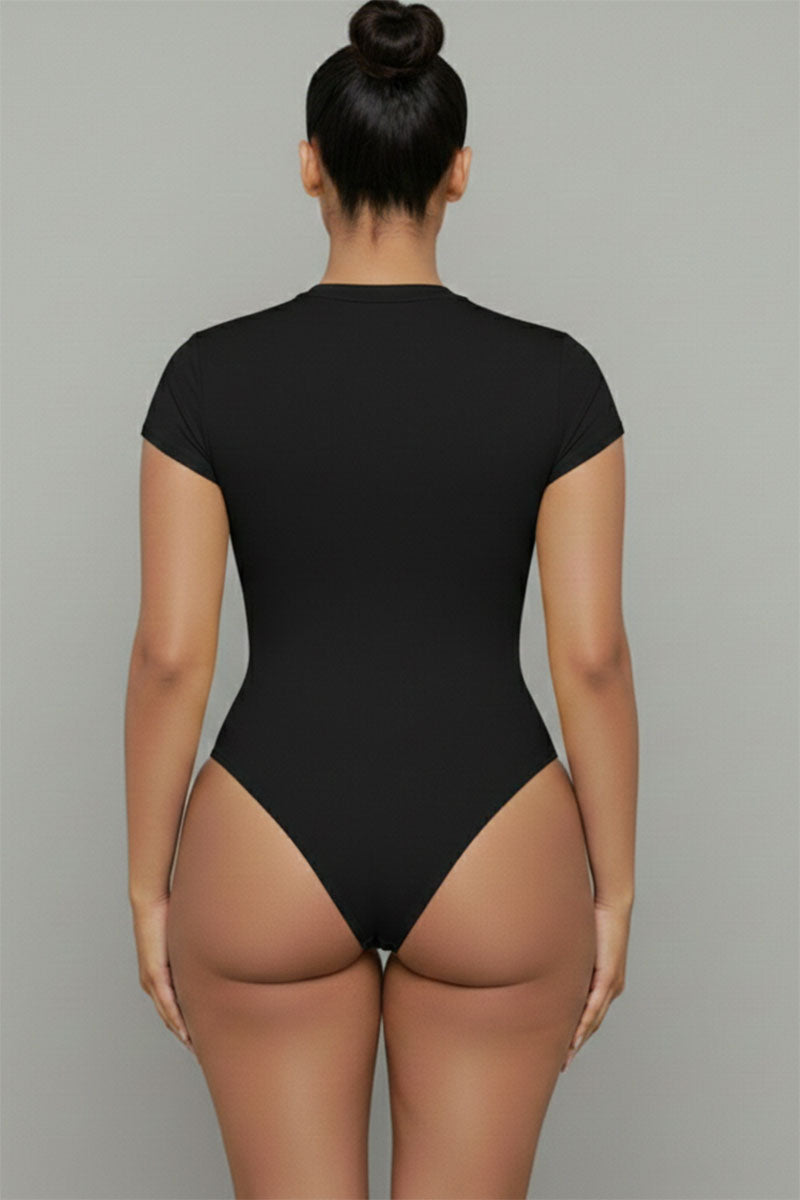 Short Sleeve Crew Neck Bodysuit