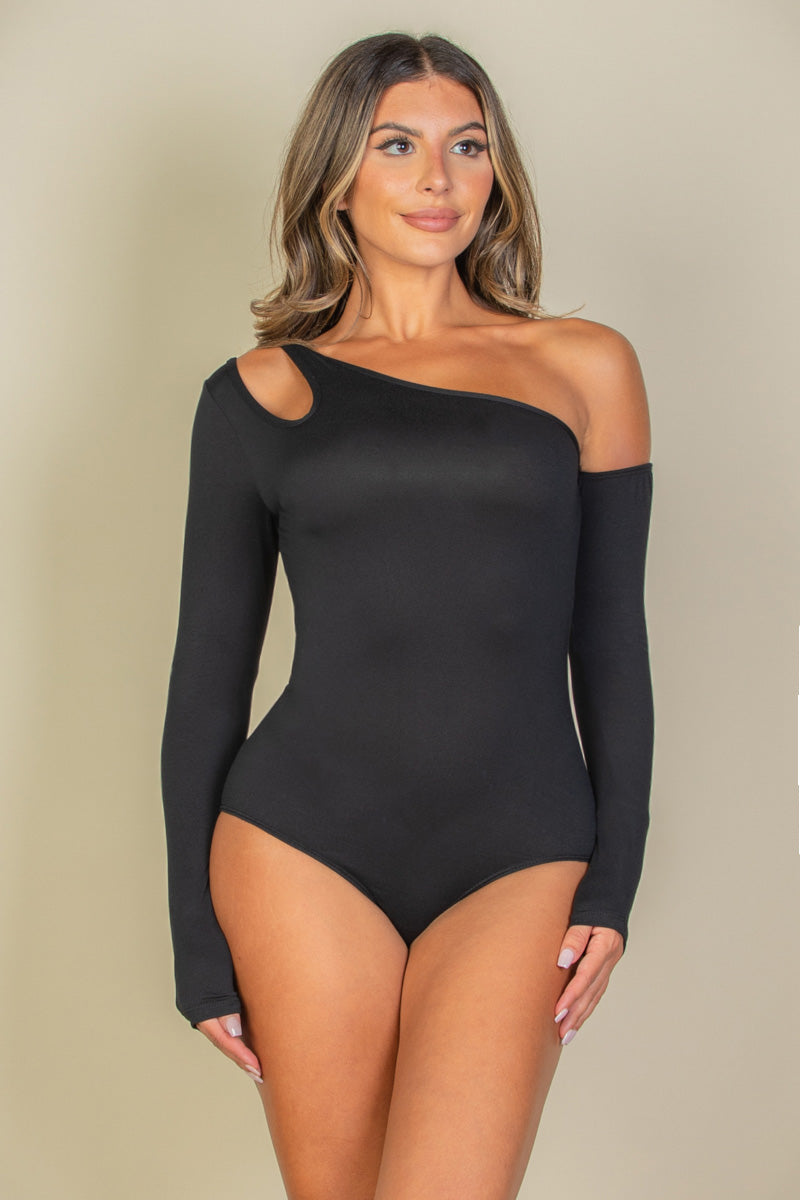 One Shoulder Cut Out Bodysuit - Capella Apparel