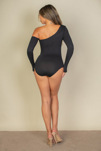 One Shoulder Cut Out Bodysuit - Capella Apparel