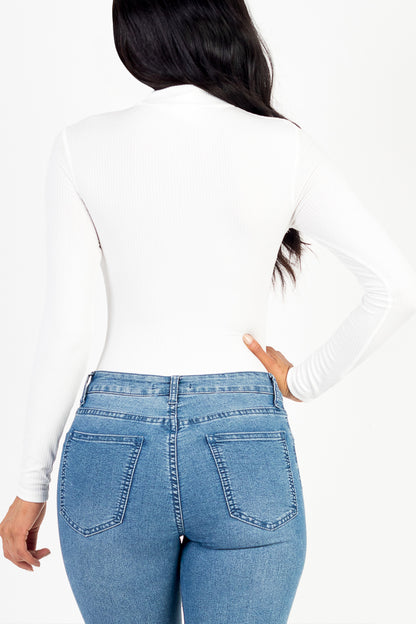 Front Cutout Long Sleeve Bodysuit - Capella Apparel