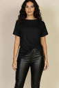 Batwing Sleeve Twist Front Tee