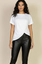 Batwing Sleeve Twist Front Tee