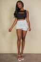 Ribbed Cut Out Front Crop Top