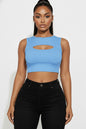 Ribbed Cut Out Front Crop Top
