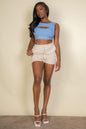 Ribbed Cut Out Front Crop Top