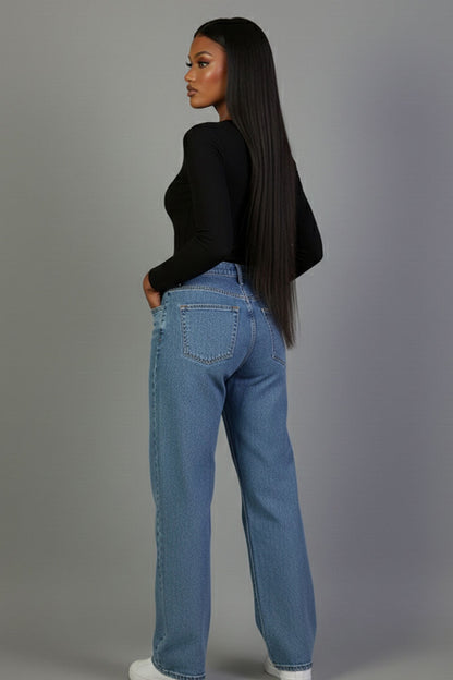 Ribbed Round Neck Long Sleeve Top