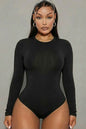 Solid Long Sleeve Round Neck Bodysuit