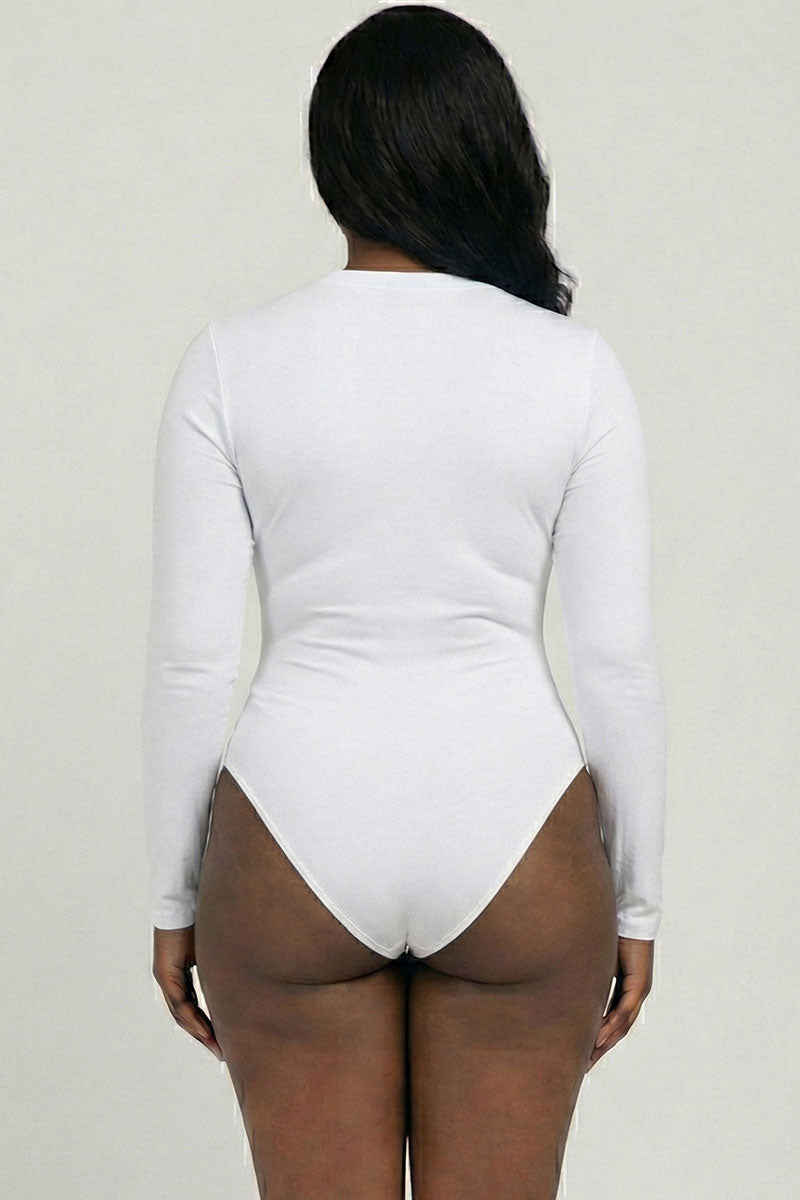 Plus Solid Long Sleeve Round Neck Bodysuit – Wholesale Capella Apparel