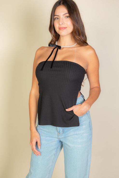 Side Slit Bandeau Tube Top – Wholesale Capella Apparel