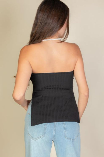 Side Slit Bandeau Tube Top (CAPELLA)