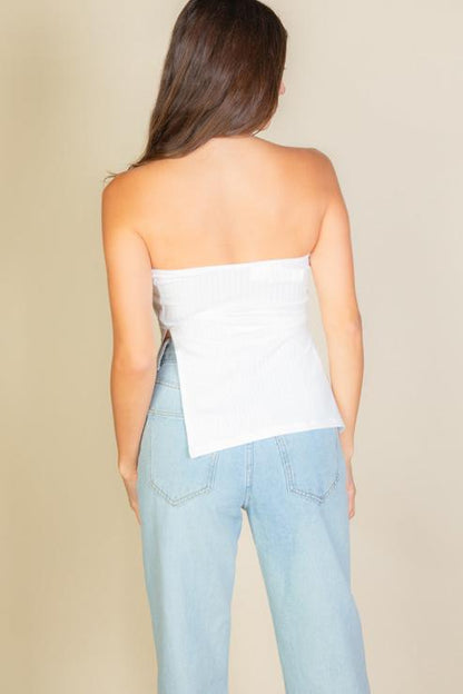 Side Slit Bandeau Tube Top (CAPELLA)