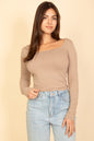 Square Neck Long Sleeve Top