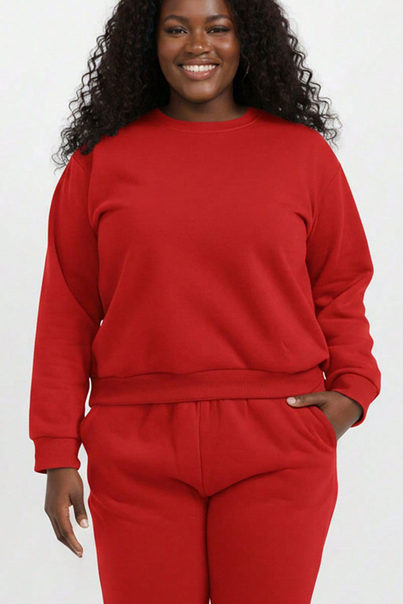 Plus Size Classic Poly Fleece Crewneck Pullover