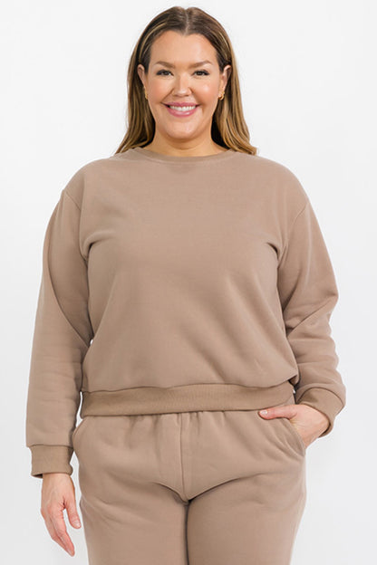 Plus Size Classic Poly Fleece Crewneck Pullover