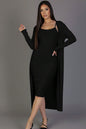 Ribbed Cardigan & Cami Midi Bodycon Dress (CAPELLA)