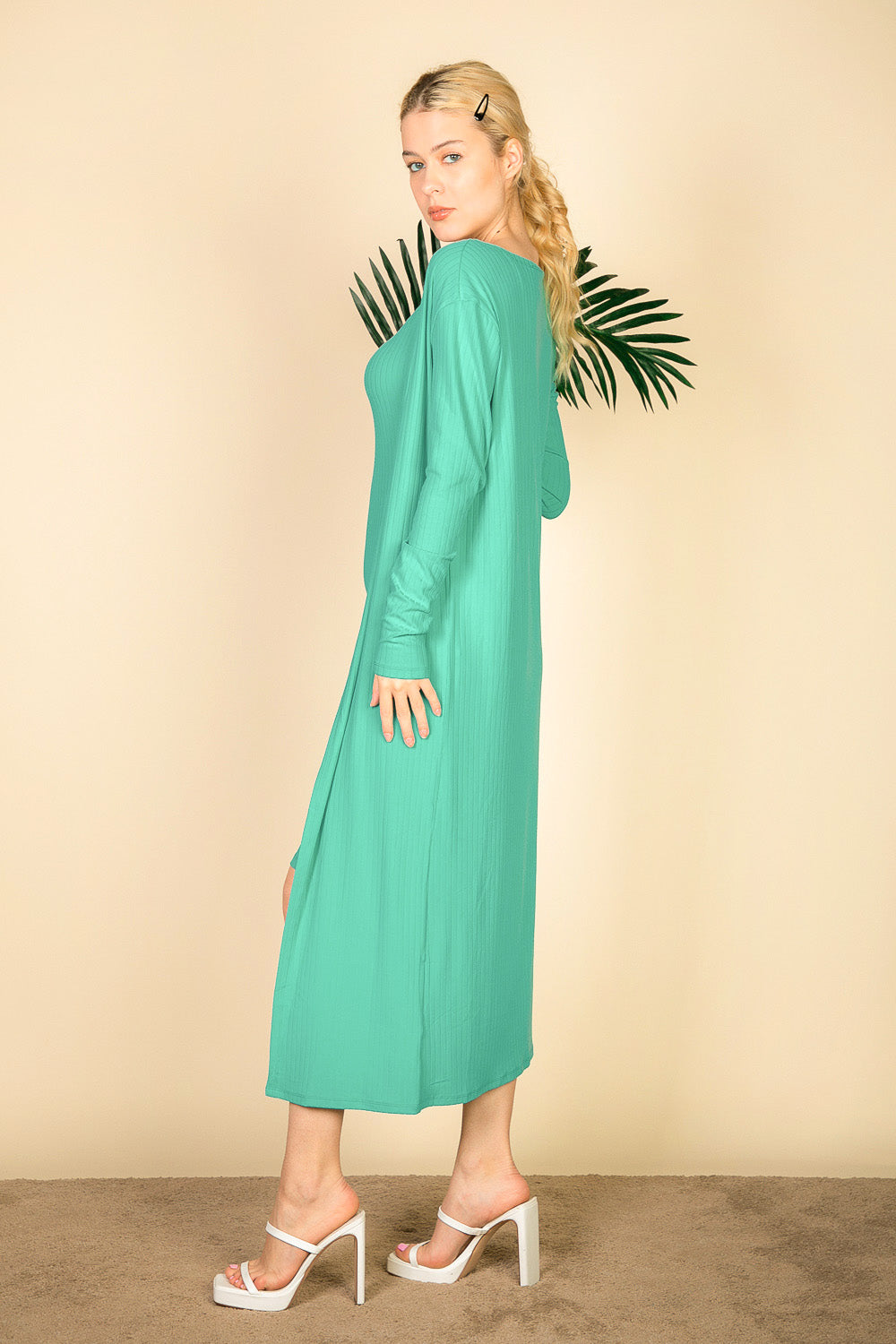 Ribbed Cardigan & Cami Midi Bodycon Dress (CAPELLA)