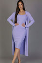 Ribbed Cardigan & Cami Midi Bodycon Dress