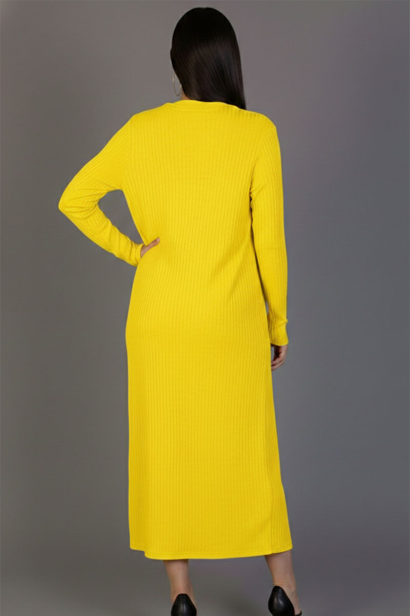 Ribbed Cardigan & Cami Midi Bodycon Dress