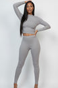 Ribbed Mock Neck Long Sleeve Top & Leggings Set (capella)