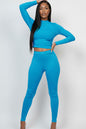 Ribbed Mock Neck Long Sleeve Top & Leggings Set (capella)