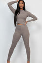 Ribbed Mock Neck Long Sleeve Top & Leggings Set (capella)
