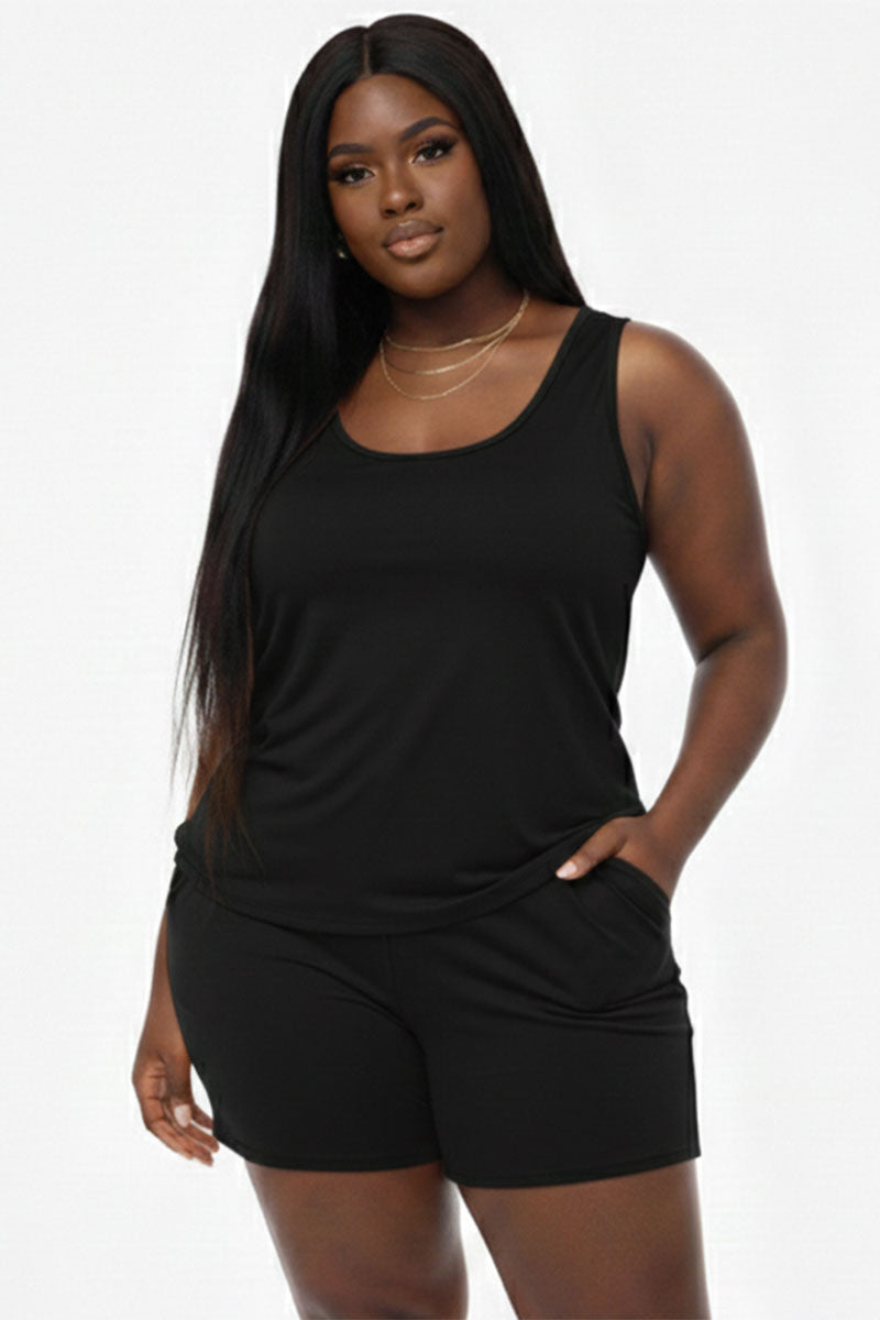 Plus Comfy Tank Top & Shorts Set (CAPELLA)