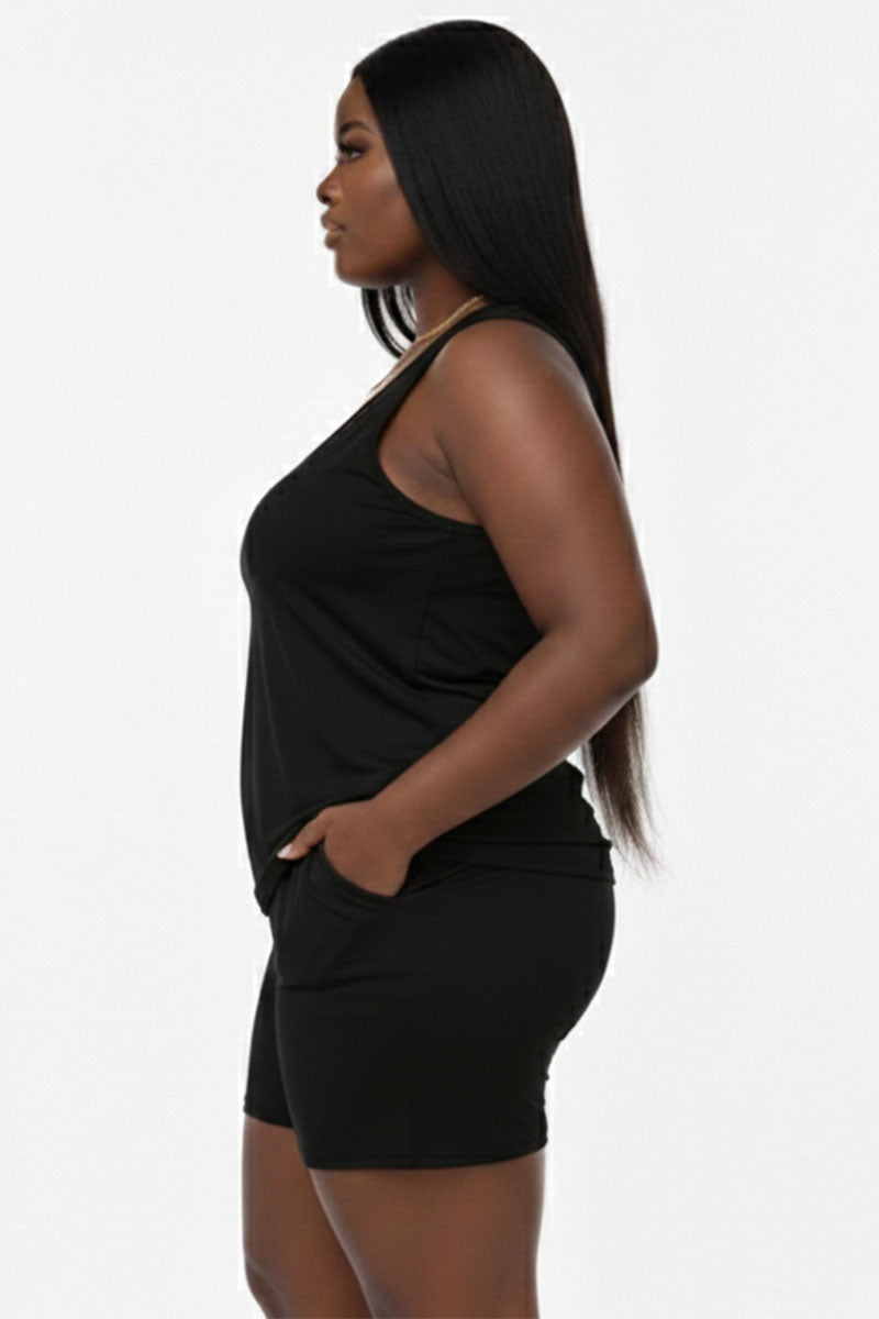 Plus Comfy Tank Top & Shorts Set (CAPELLA)