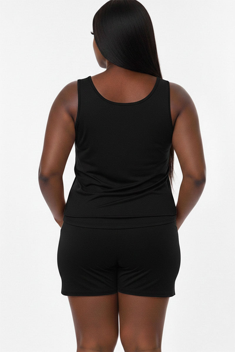 Plus Comfy Tank Top & Shorts Set
