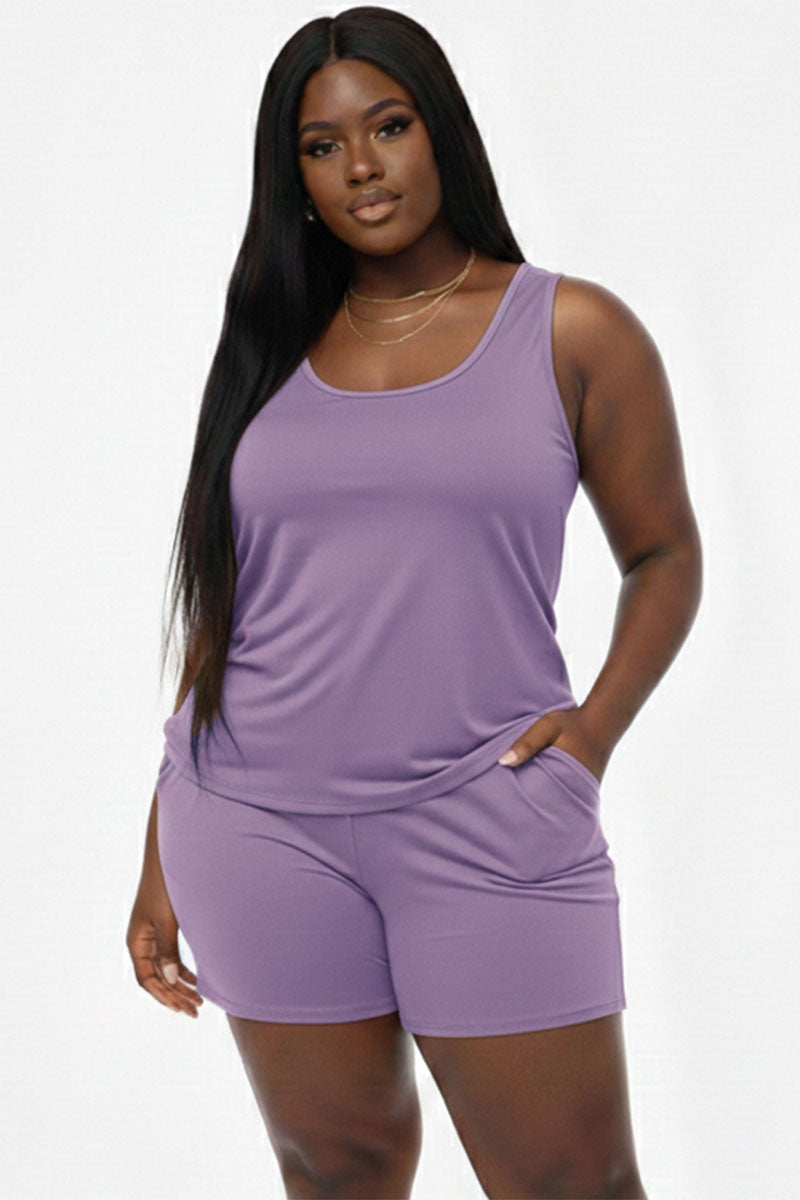 Plus Comfy Tank Top & Shorts Set (CAPELLA)