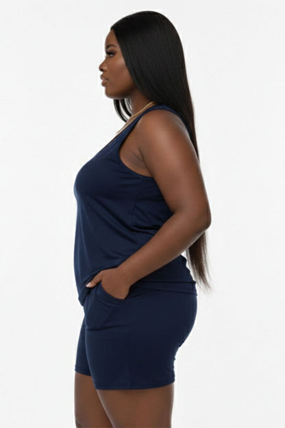 Plus Comfy Tank Top & Shorts Set