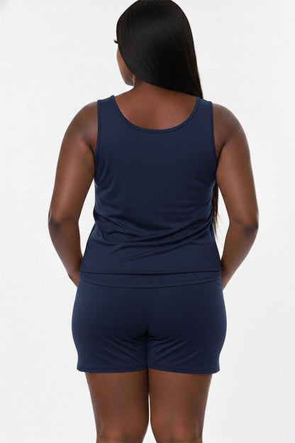 Plus Comfy Tank Top & Shorts Set