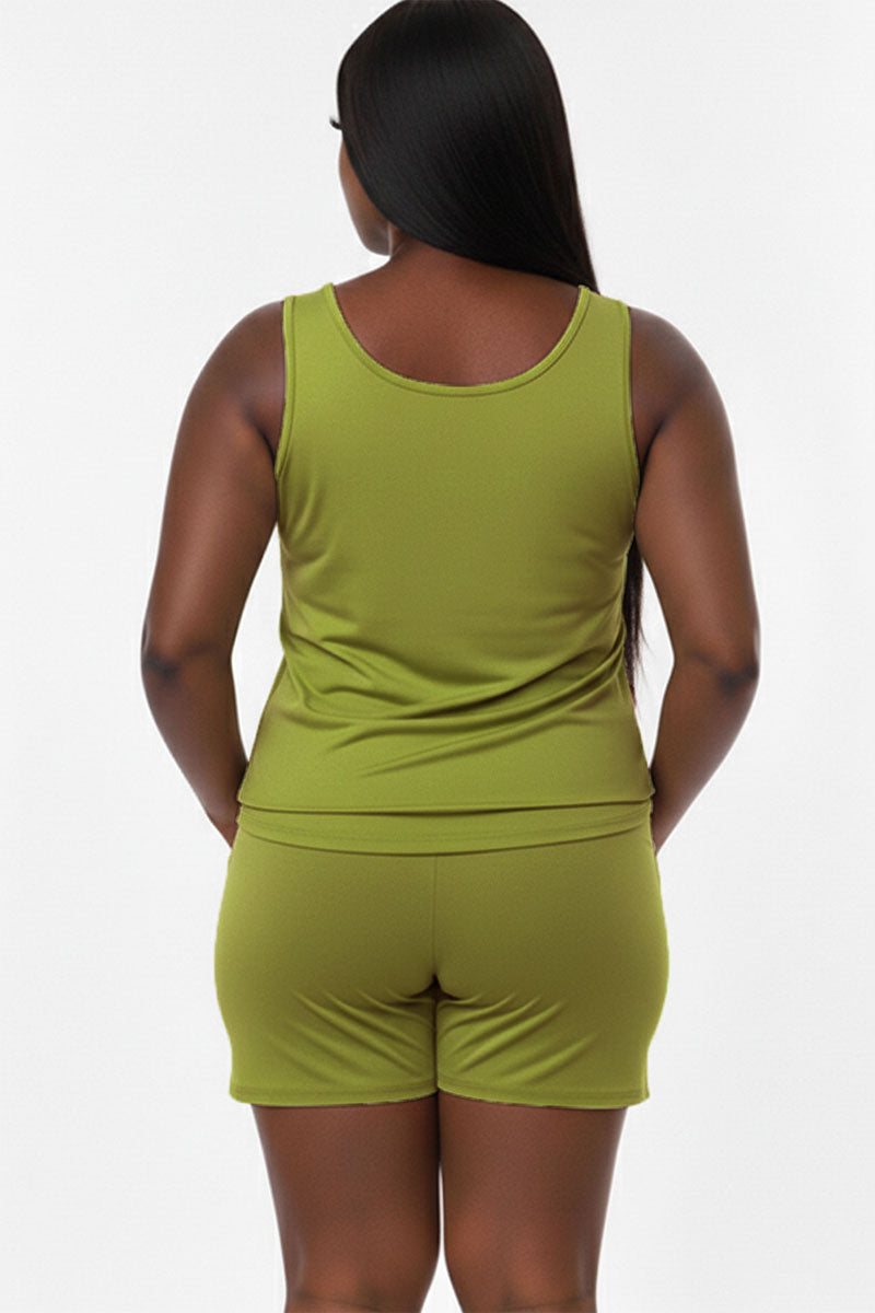 Plus Comfy Tank Top & Shorts Set