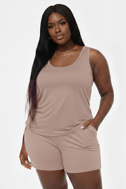 Plus Comfy Tank Top & Shorts Set (CAPELLA)