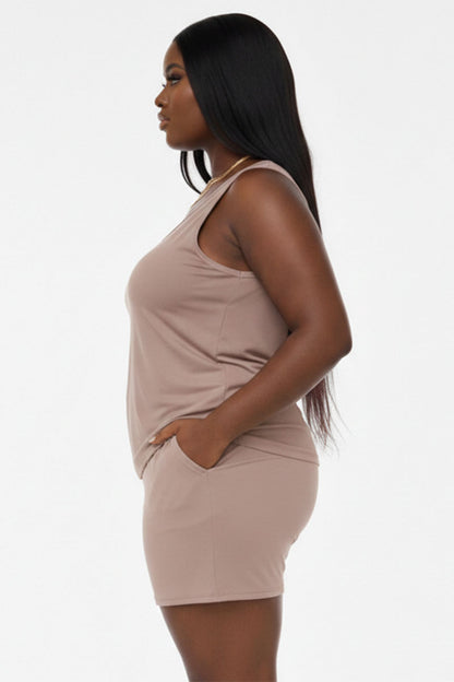 Plus Comfy Tank Top & Shorts Set (CAPELLA)