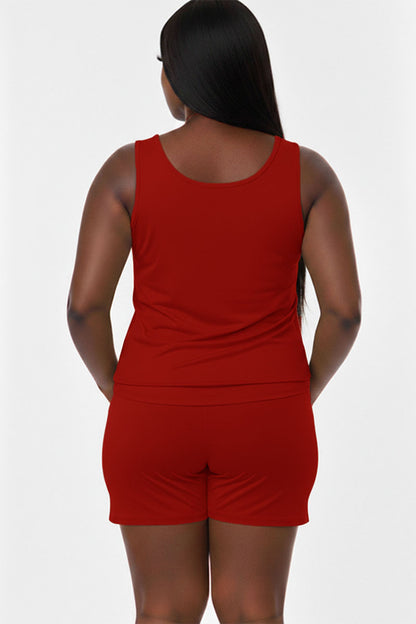 Plus Comfy Tank Top & Shorts Set