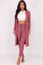 Ribbed Long Cardigan & Leggings Set