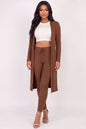 Ribbed Long Cardigan & Leggings Set