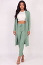 Ribbed Long Cardigan & Leggings Set