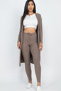 Ribbed Long Cardigan & Leggings Set - Wholesale Capella Apparel