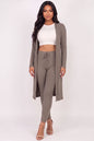 Ribbed Long Cardigan & Leggings Set
